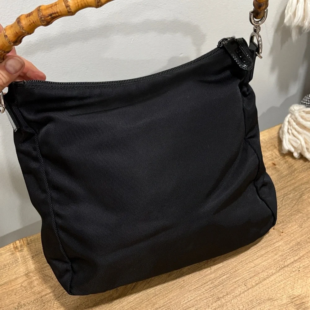 GUCCI VINTAGE Bamboo Nylon Bag EVC